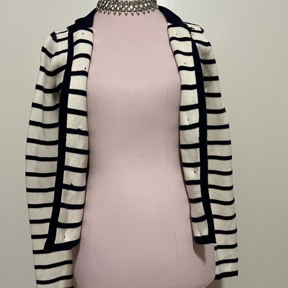 Chico’s navy and cream cardigan in size (0) small - Picture 3 of 9